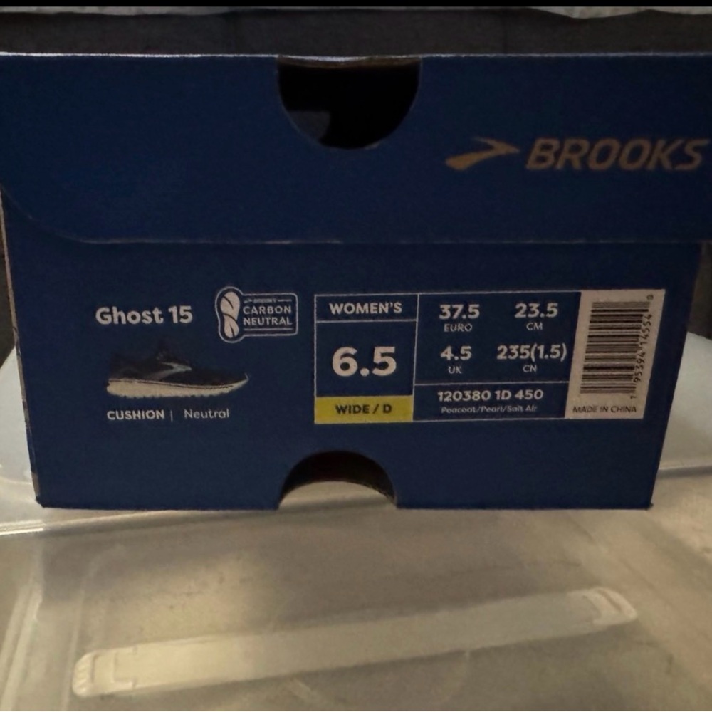 Brooks Ghost 15 Women's Shoes - Dark Blue and Light Blue - Picture 8 of 8